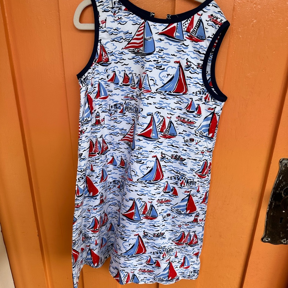 Sailboat Print Sleeveless Dress size 7 NWT